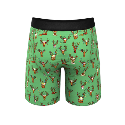 The Blitzened | Reindeer Beer Ball Hammock® Boxer - Long Leg