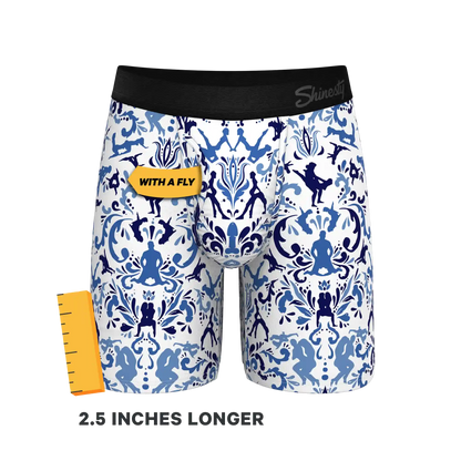 The Risqué Rorschach  | Blue Willow Ball Hammock® Boxer - Long Leg