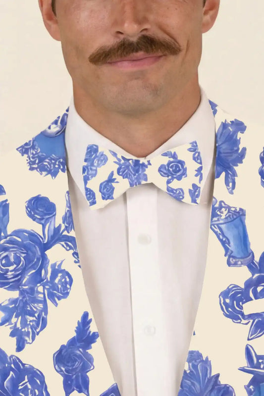 The Thoroughbred | Blue Spring Toile Bow Tie