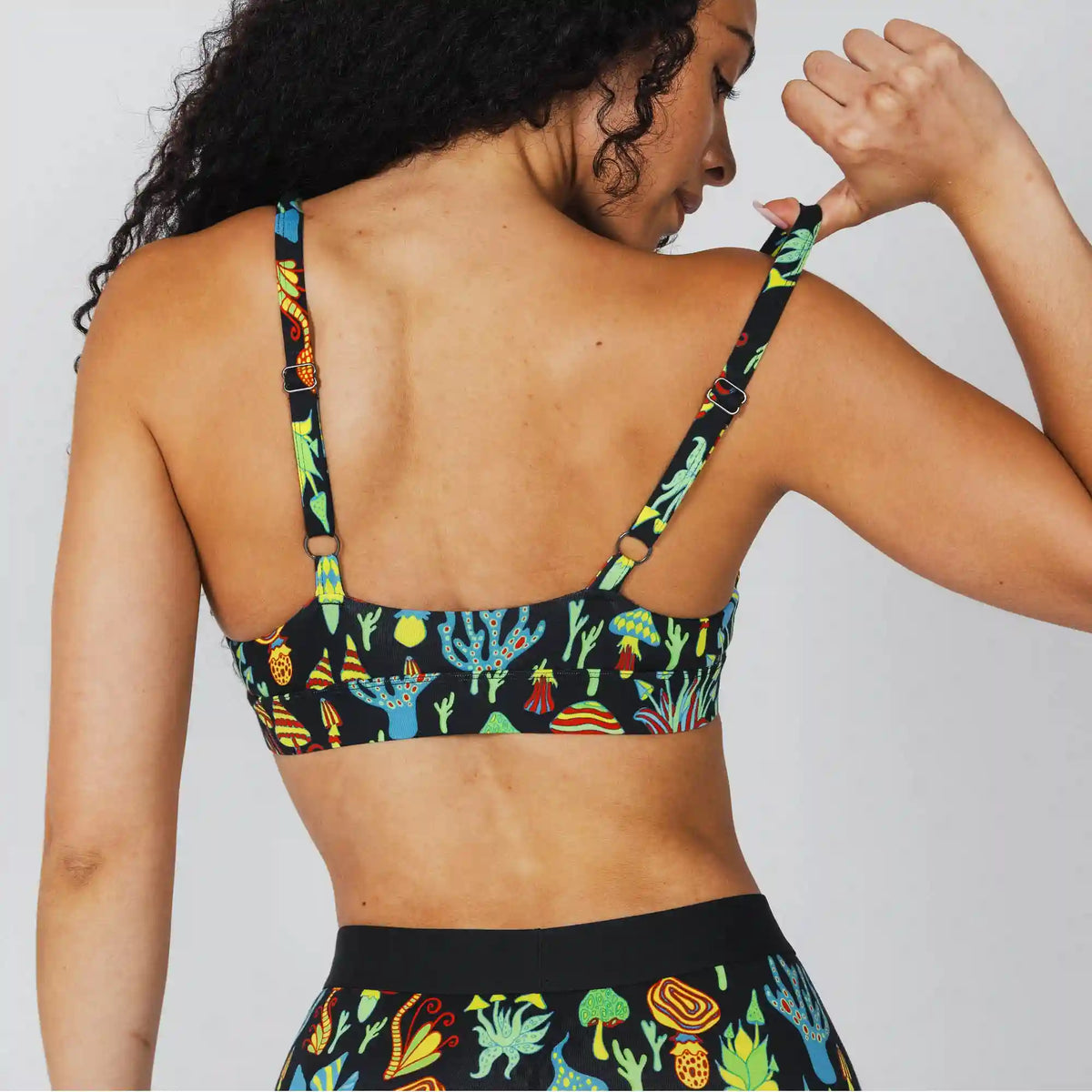 The Super Shroom | Neon Mushrooms Boob Hammock™ Plunge Bralette