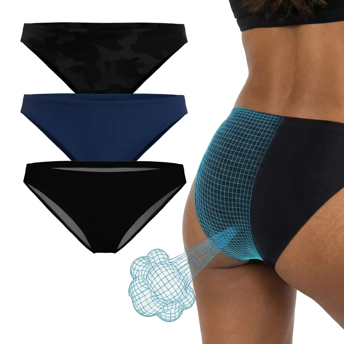 The Incognito | Fart Proof Bikini Underwear 3 Pack