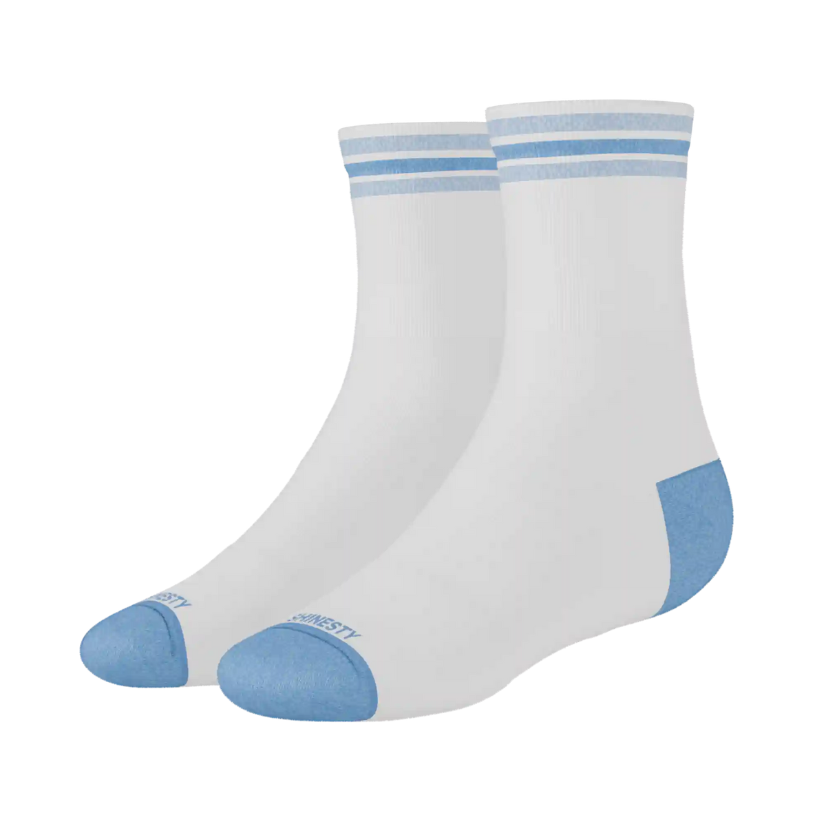 The Tickler | Powder Blue Stripe Heel Hammock™ Quarter Crew Socks