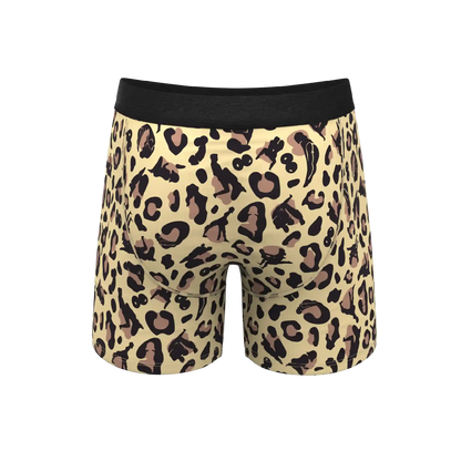 The Primal Passion | Naughty Cheetah Print Ball Hammock® Pouch Underwear With Fly