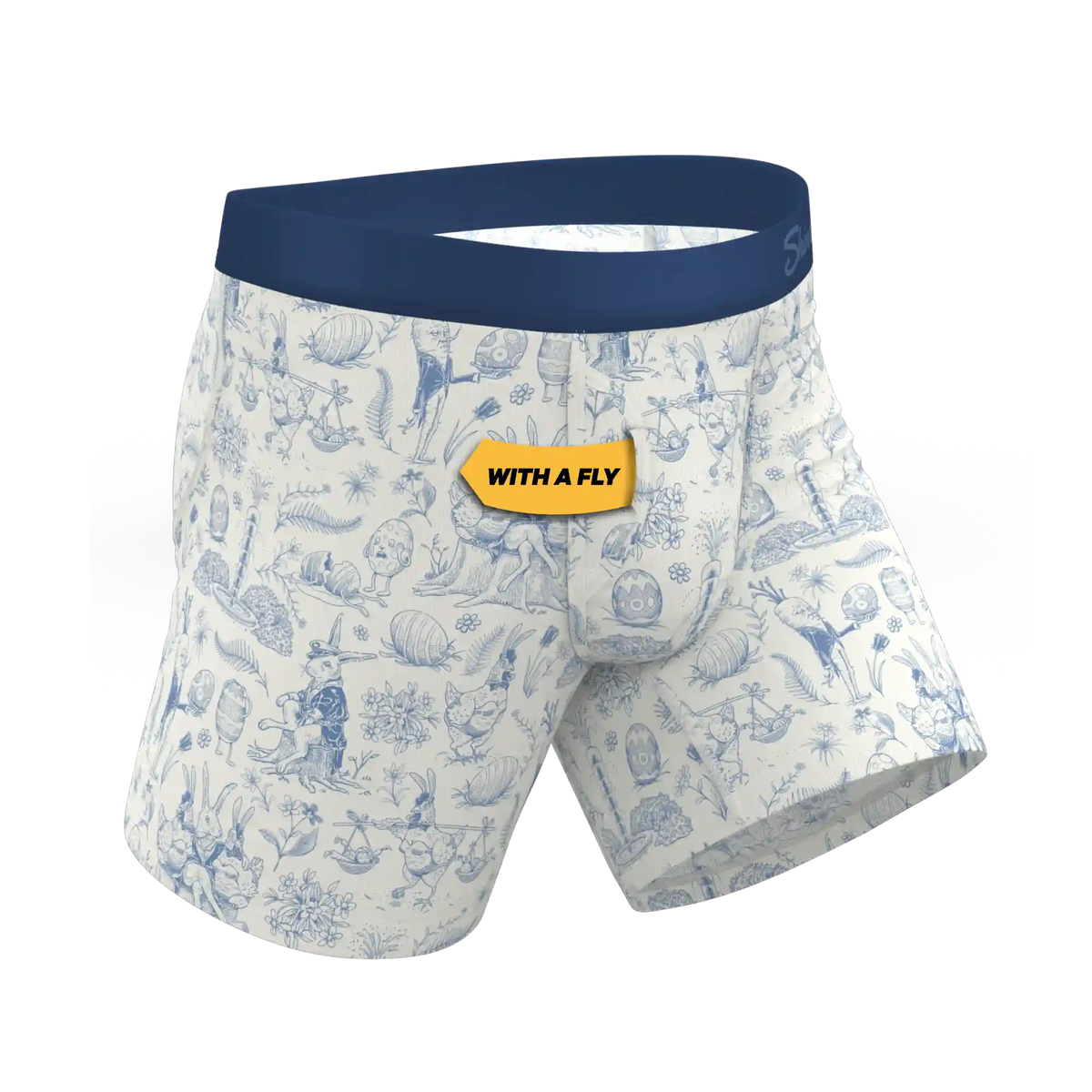 The Hot Cottontail | Easter Toile Ball Hammock® Pouch Underwear With Fly