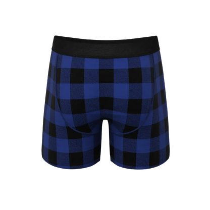 The Precious Plums | Blue Plaid Ball Hammock® Pouch Underwear With Fly