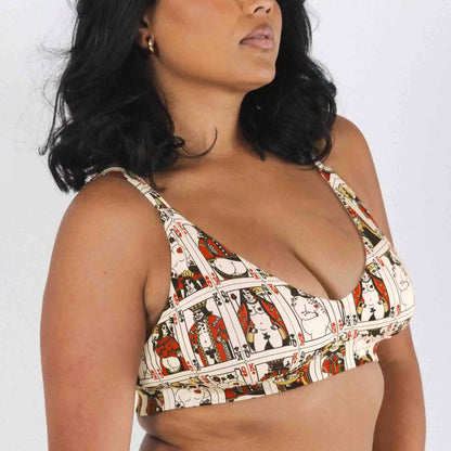 The Bottomless Blackjack | Vintage Playing Cards Boob Hammock™ Plunge Bralette