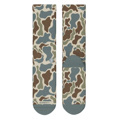 The Blender | Grey Duck Camo Heel Hammock™ Crew Socks
