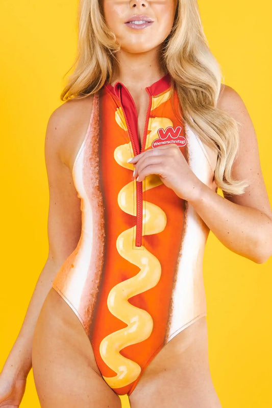 The Hot Dogs Or Legs | Wienerschnitzel x Shinesty Zip Up One Piece Swimsuit