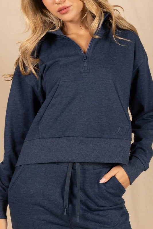 The Big Blue | Navy Goldilocks™ Women’s Half Zip Lounge Hoodie