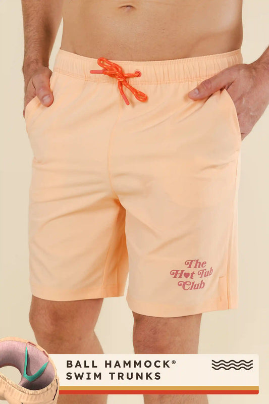 The Beach House | Orange Island Block Ball Hammock® Pouch 8" Swim Trunks