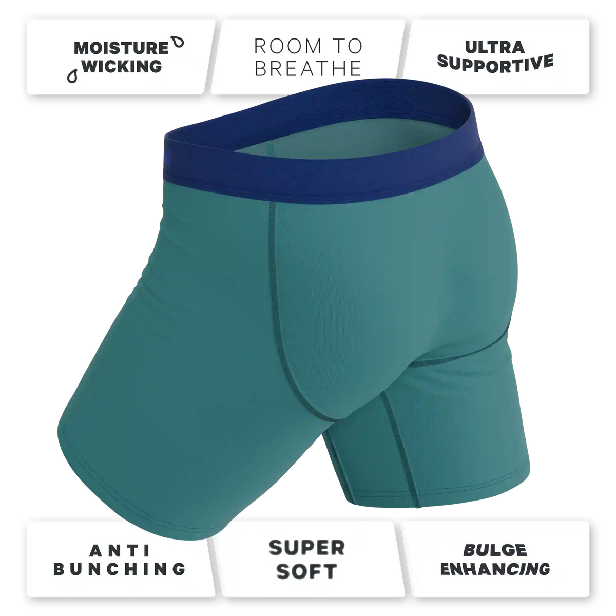 The Curacao | Teal Ball Hammock® Boxer - Long Leg