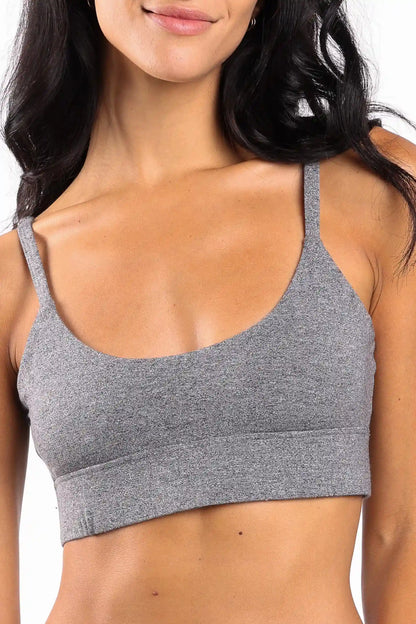 The Seattle Skyline | Black Marble Heather Boob Hammock™ Scoop Bralette