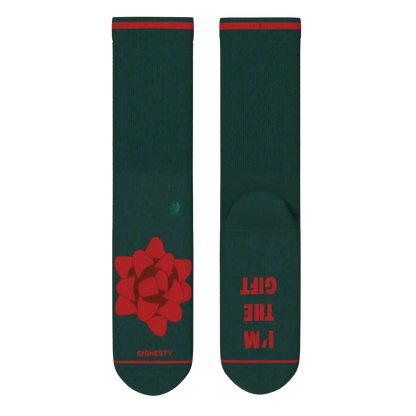 The Bow On Top | Ribbon Present Heel Hammock™ Crew Socks