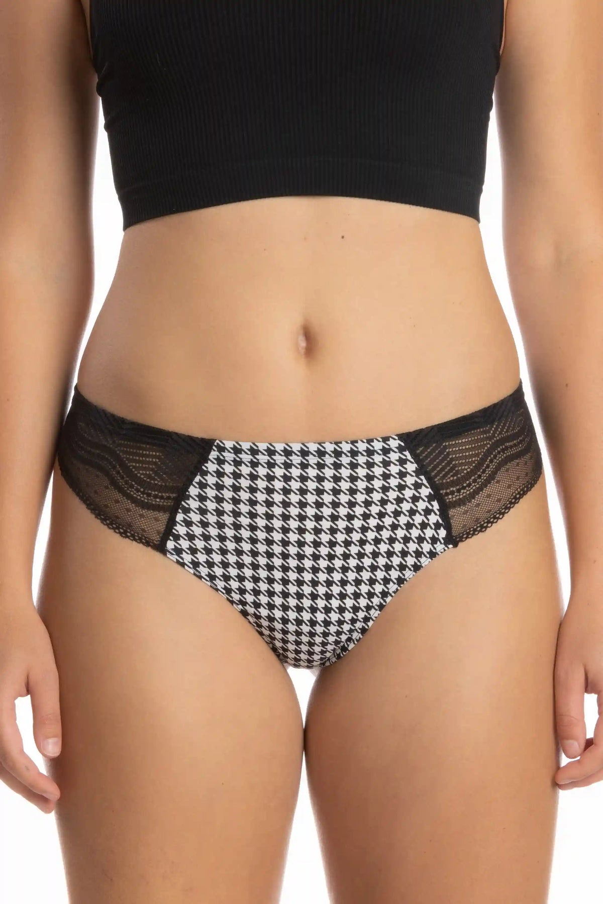 The Canine's Canine | Houndstooth Lace Thong