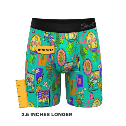 The Island Time | Pineapple Scene Ball Hammock® Boxer - Long Leg