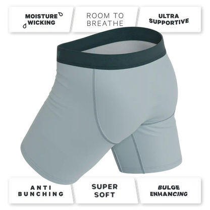 The Dry Ice | Muted Steel Blue Ball Hammock® Boxer - Long Leg