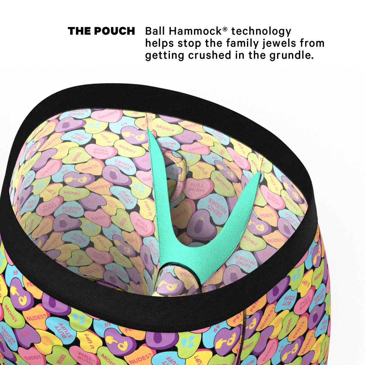 The Candy Crush | Candy Hearts Ball Hammock® Boxer - Long Leg