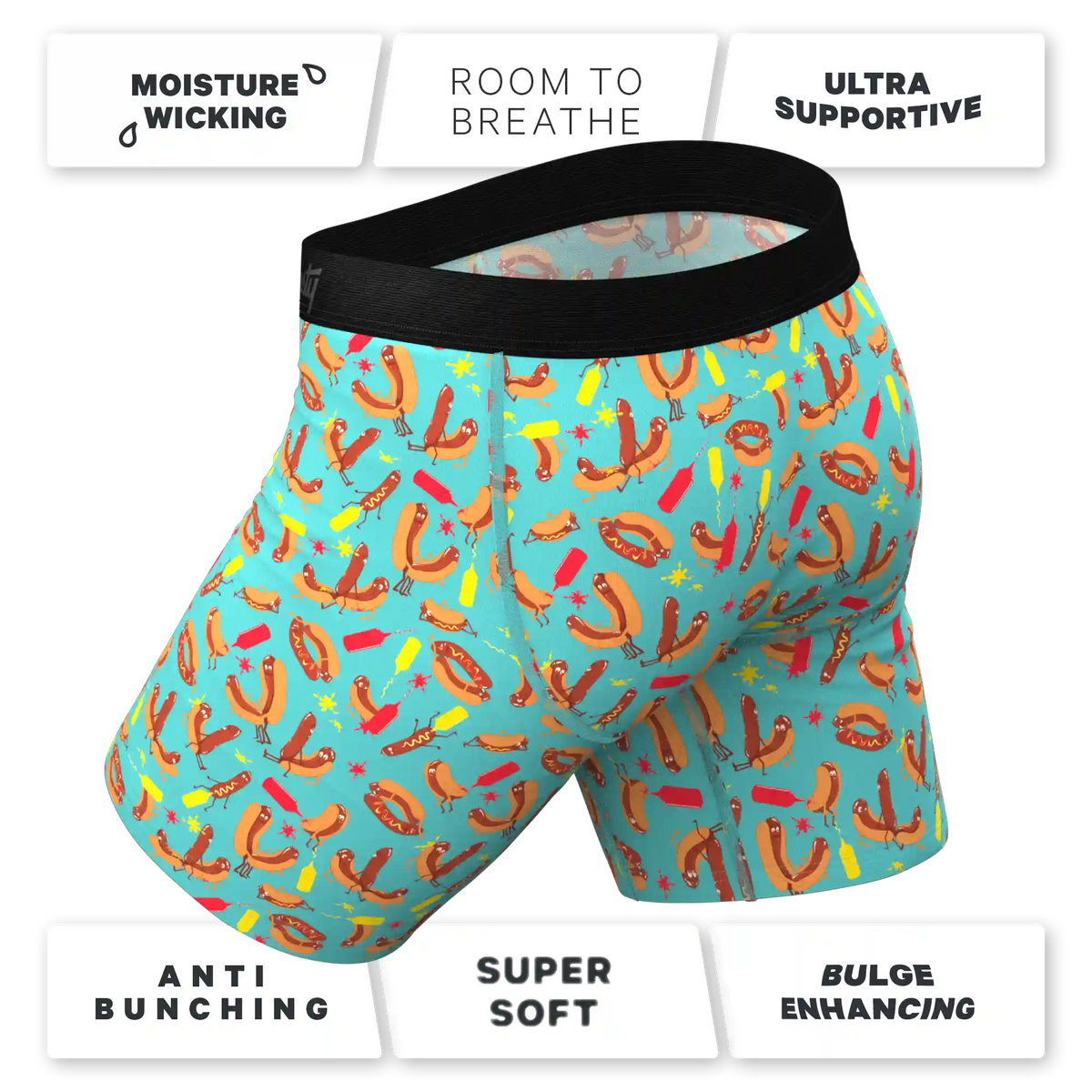The Use a Condiment | Hot Dogs Ball Hammock® Boxer - Long Leg