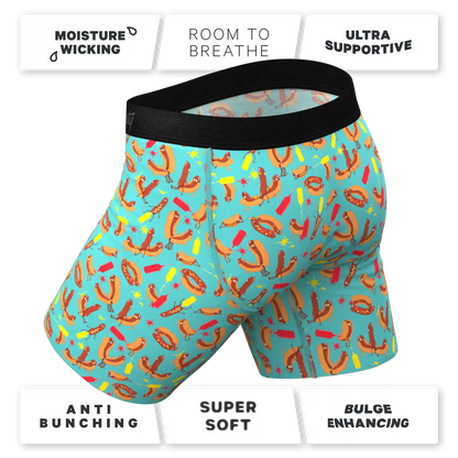 The Use a Condiment | Hot Dogs Ball Hammock® Boxer - Long Leg