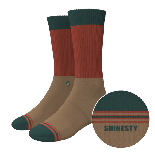 The Car Camper | Earth Tone Color Block Heel Hammock™ Crew Socks