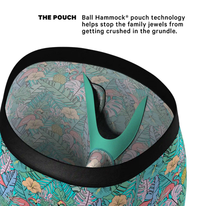 The Hot Tropic | Tropical Flamingo Ball Hammock® Boxer - Long Leg