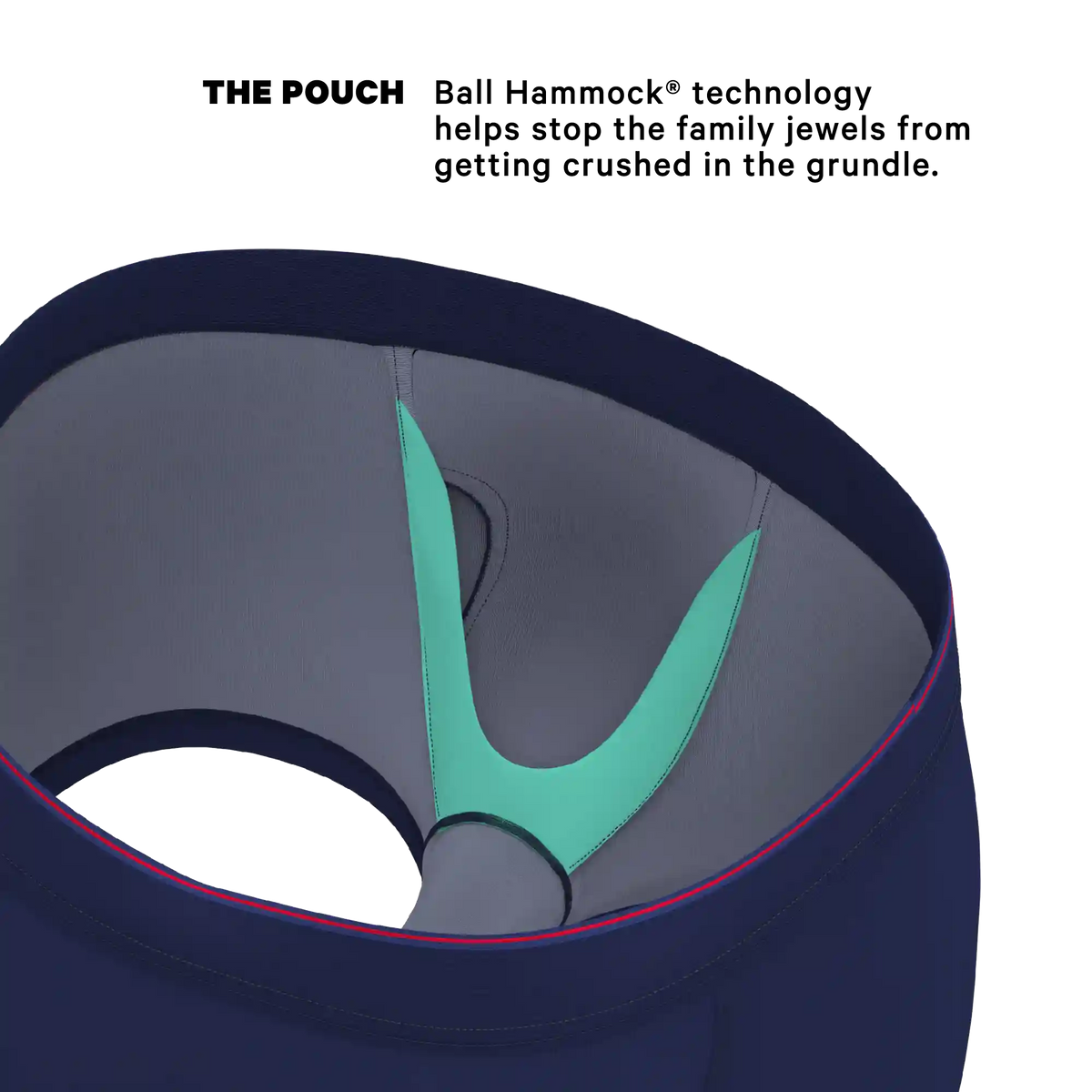 The Blueberry Pie | Red Tip Navy Ball Hammock® Pouch Trunks Underwear