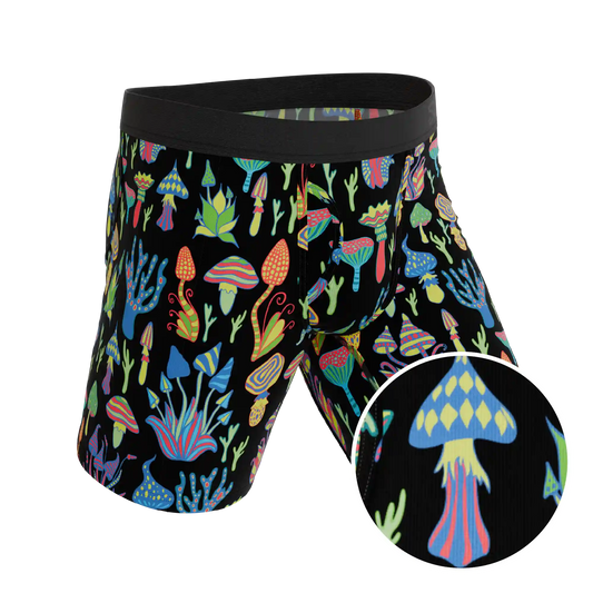 The Super Shroom | Neon Mushrooms Ball Hammock® Boxer - Long Leg