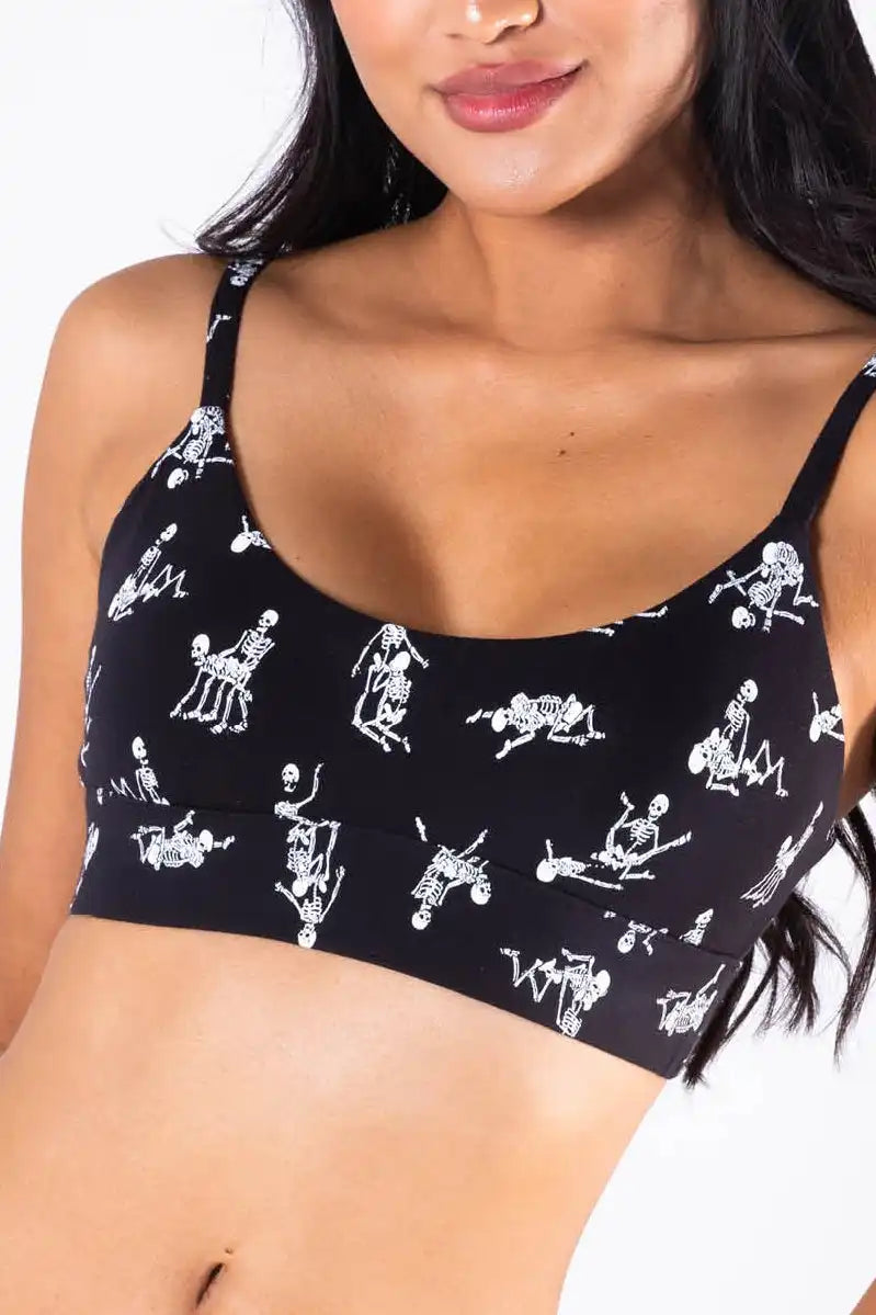 The Bare Back Bones | Glow in the Dark Skeletons Boob Hammock™ Scoop Bralette