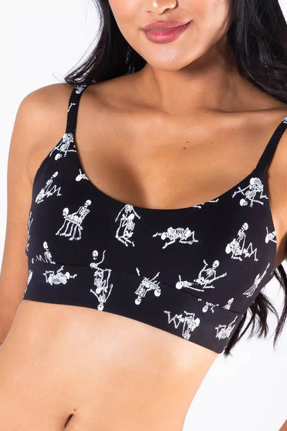 The Bare Back Bones | Glow in the Dark Skeletons Boob Hammock™ Scoop Bralette
