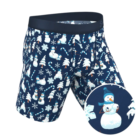 The Big Blizzard | Naughty Snowmen Ball Hammock® Boxer - Long Leg