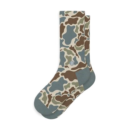 The Blender | Grey Duck Camo Heel Hammock™ Crew Socks