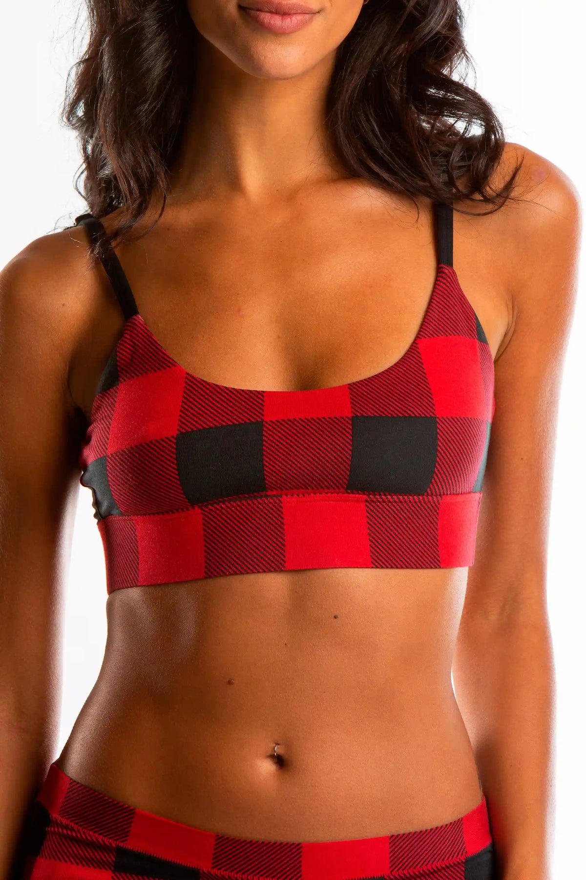 The Red & Black Lumberjack | Buffalo Check Modal Boob Hammock™ Scoop Bralette