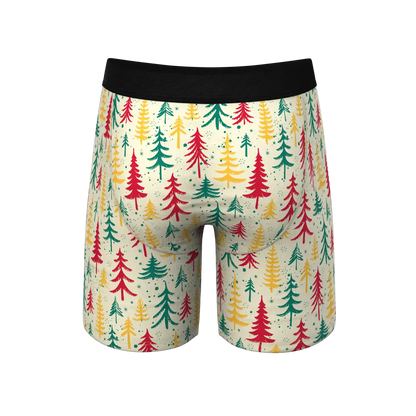 The Pine Tree Playboy | Retro Christmas Trees Ball Hammock® Boxer - Long Leg