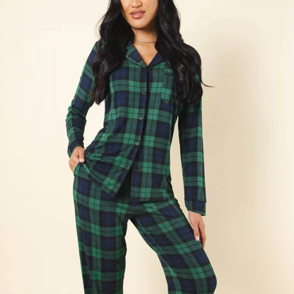 The Black Watch | Tartan Plaid SleepDeep™ Women’s Long Sleeve Pajama Set