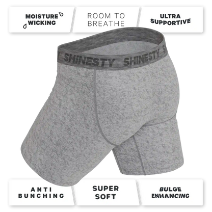 The Flintstone | Heather Grey and Black Ball Hammock® Boxer - Long Leg