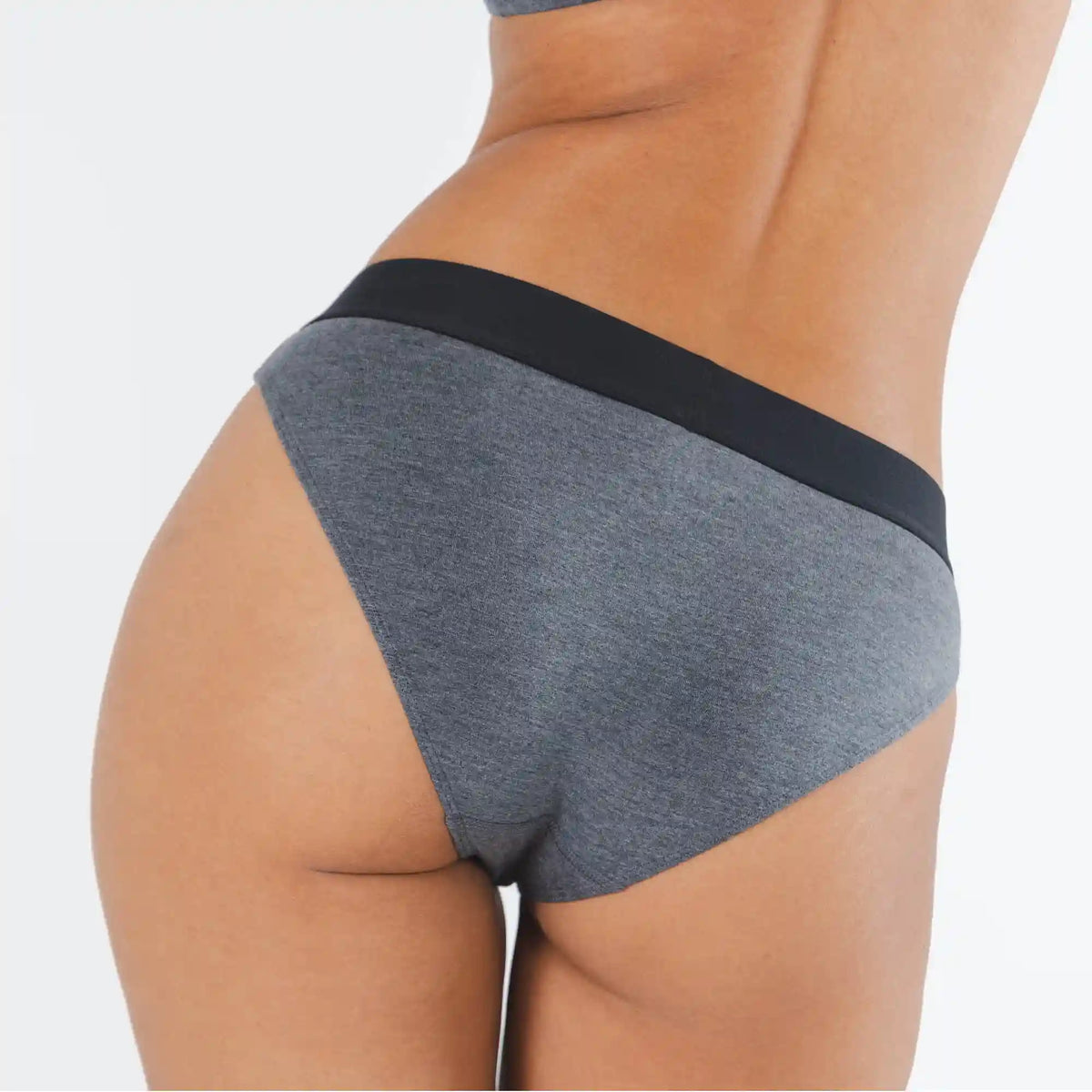 The Basalt | Heather Charcoal Modal Bikini Underwear with Waistband