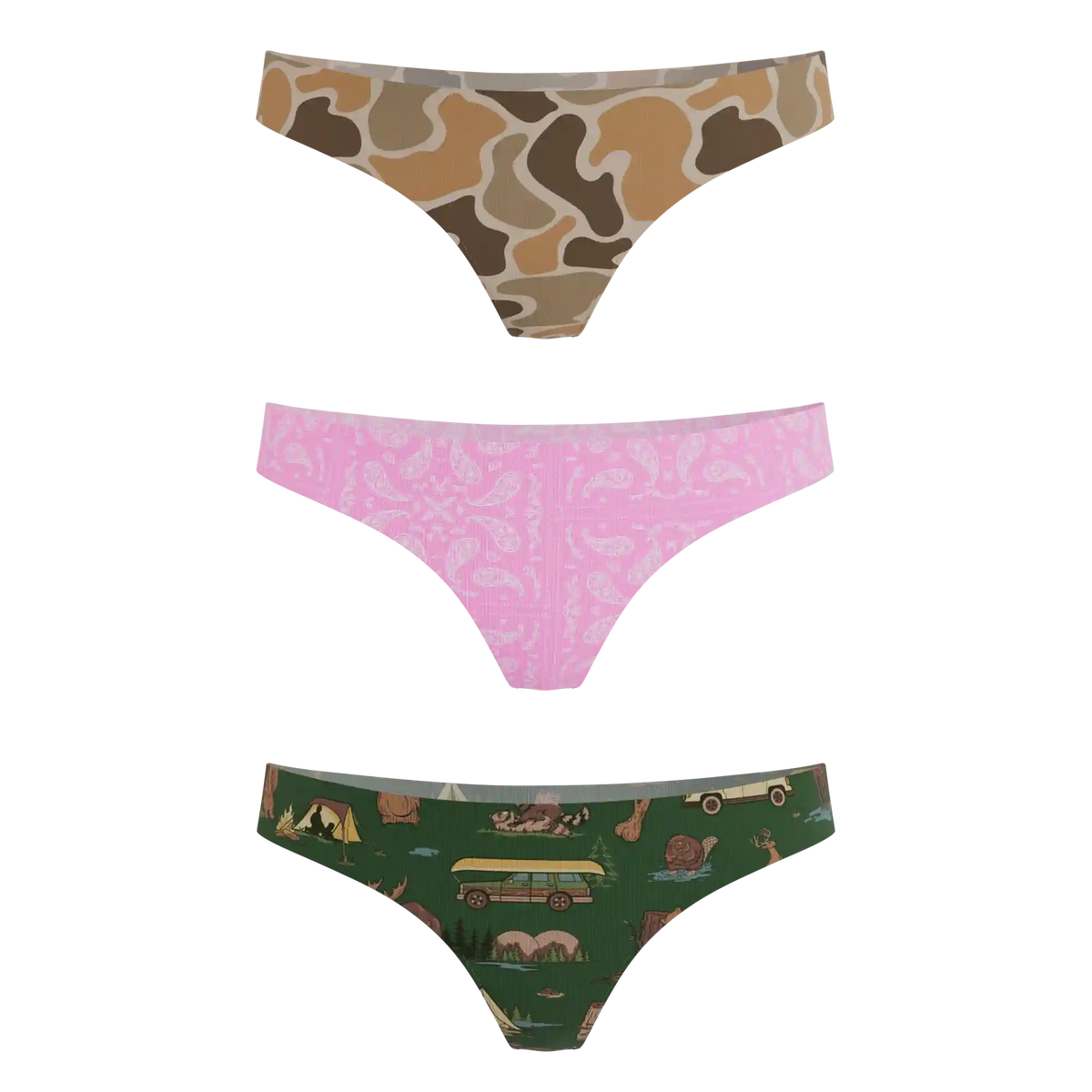 The Happy Trails | Women's Thong Underwear 3 Pack