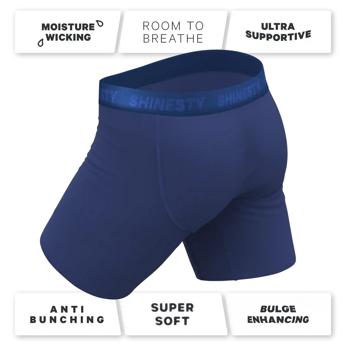 The Bloom Moon | Tonal Navy Ball Hammock® Boxer - Long Leg