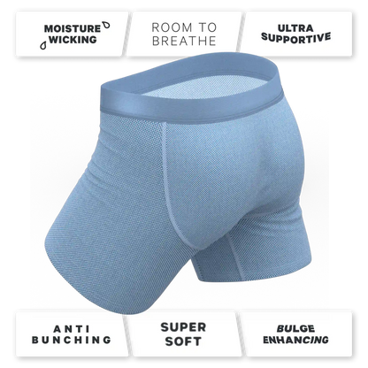 The Chambray All Day | Blue Chambray Ball Hammock® Pouch Underwear With Fly