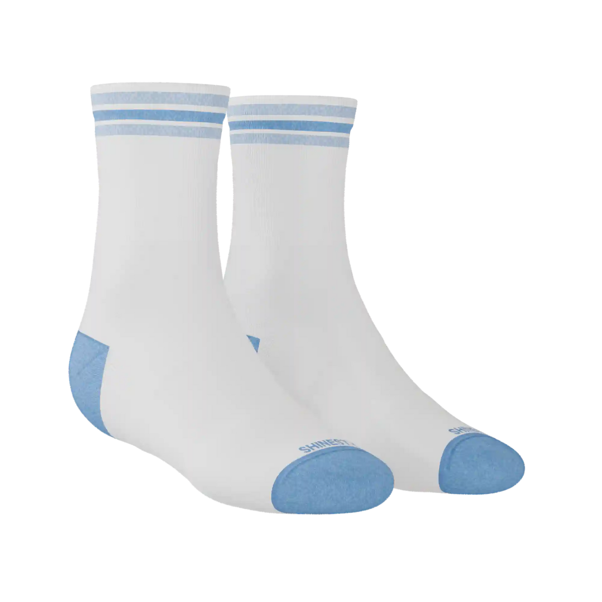 The Tickler | Powder Blue Stripe Heel Hammock™ Quarter Crew Socks