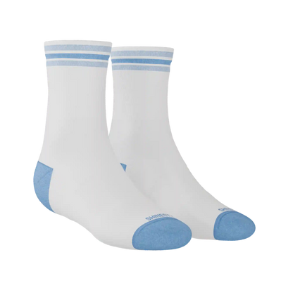 The Tickler | Powder Blue Stripe Heel Hammock™ Quarter Crew Socks