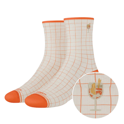 The Aperolaholic | Spritz Heel Hammock™ Quarter Crew Socks