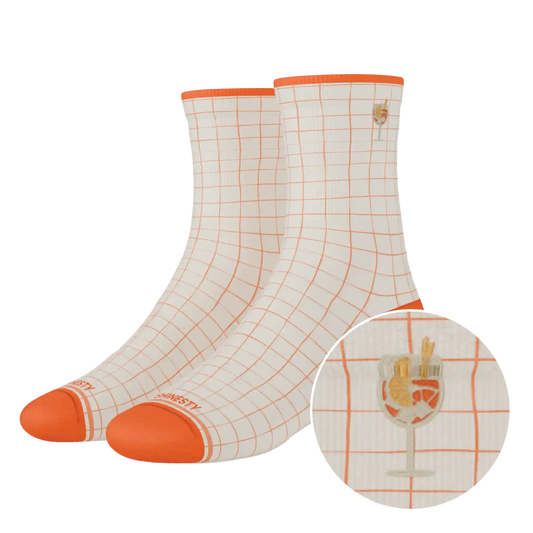 The Aperolaholic | Spritz Heel Hammock™ Quarter Crew Socks