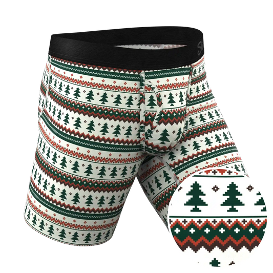 The Stuffed Stocking | Fair Isle Christmas Tree Ball Hammock® Boxer - Long Leg