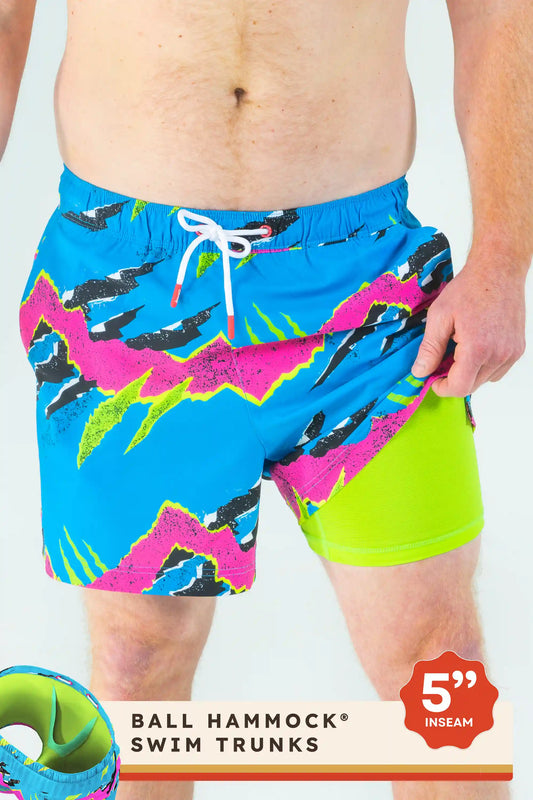 The Melted Popsicle | Retro Neon Ball Hammock® Pouch 5" Swim Trunks