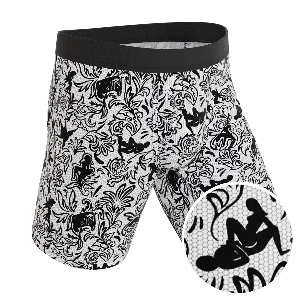 The Racy & Lacy | Provocative Lace Print Ball Hammock® Boxer - Long Leg