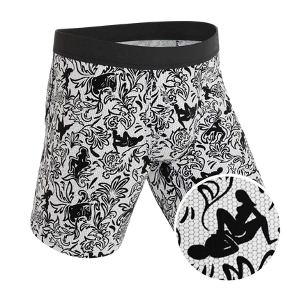 The Racy & Lacy | Provocative Lace Print Ball Hammock® Boxer - Long Leg