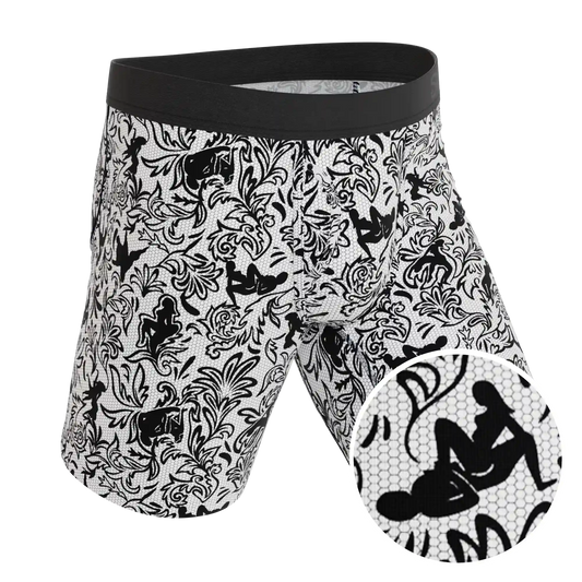 The Racy & Lacy | Provocative Lace Print Ball Hammock® Boxer - Long Leg
