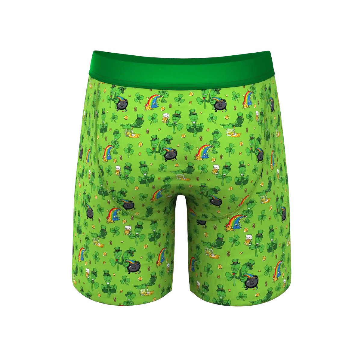 The 3 Leafs To The Wind | St Patricks Day Clovers Ball Hammock® Boxer - Long Leg