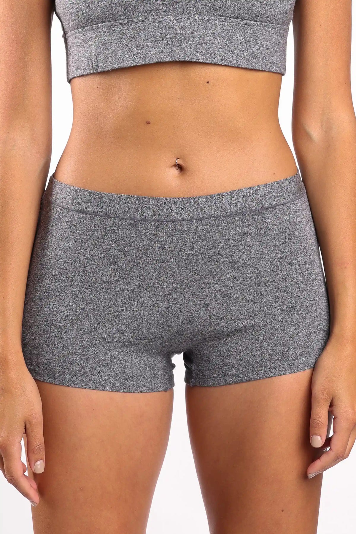 The Seattle Skyline | Black Marble Heather Modal Boyshort Underwear